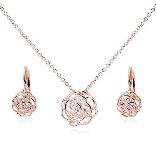 Rose Is A Rose Pendant And Chain 18kt Rose With 2ct CZ Bonus Free Earrings In White Yellow And Rose Gold Field - Image 7